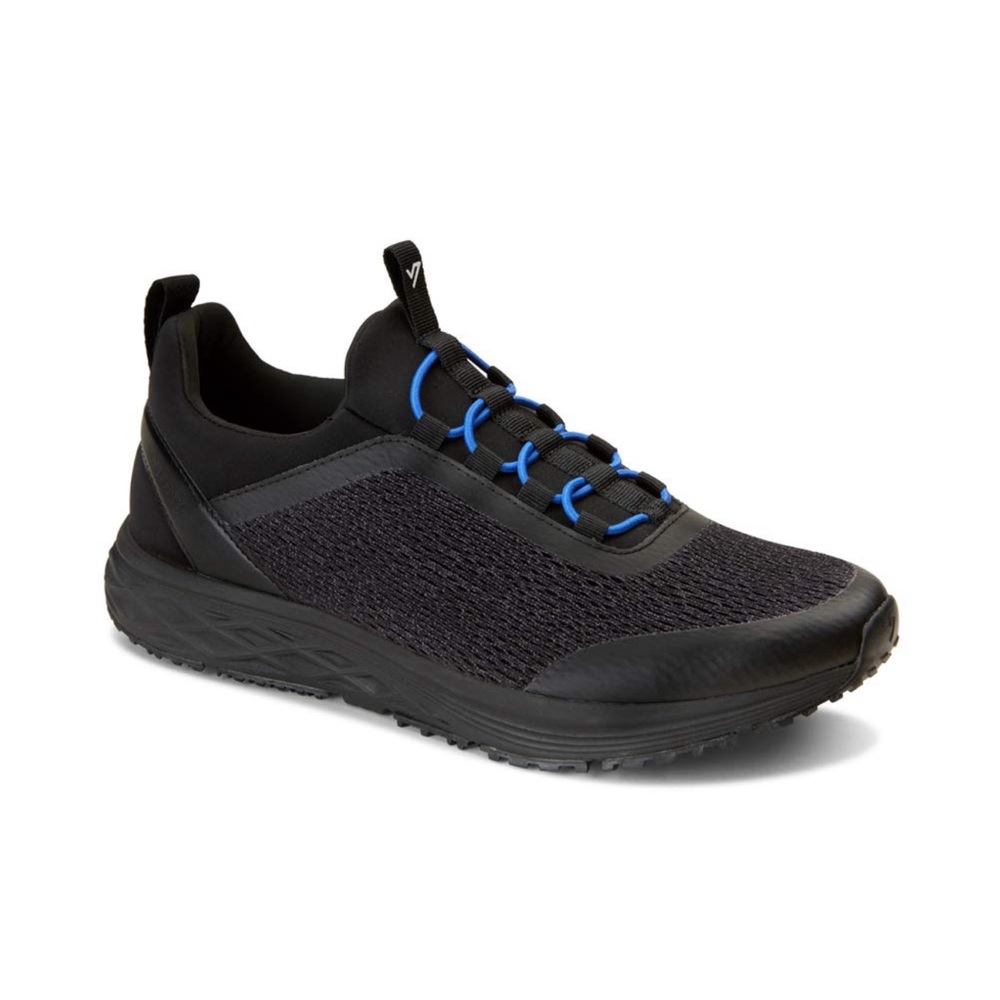 Vionic Morris Classic Black and Blue Sneaker - Podiatrist Approved